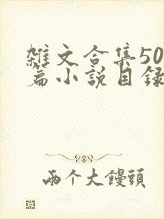 杂文合集500篇小说目录封面