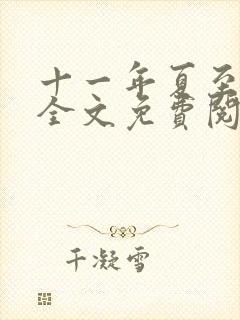 十一年夏至小说全文免费阅读封面