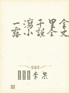 一泻千里金银花露小说全文免费阅读封面