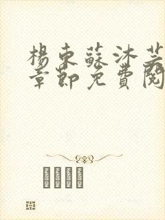 杨东苏沐芸最新章节免费阅读小说封面