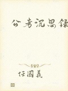 公考沉思录