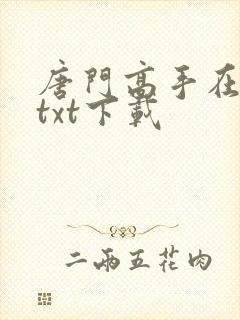 唐门高手在异世txt下载
