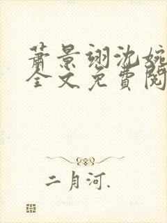 萧景翊沈婉小说全文免费阅读封面