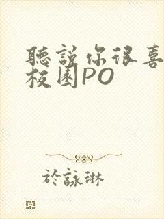 听说你很喜欢我校园PO封面