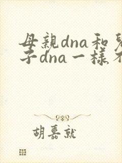 母亲dna和儿子dna一样不