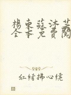 杨东苏沐芸小说全本免费阅读下载