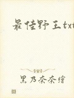 最佳野王txt