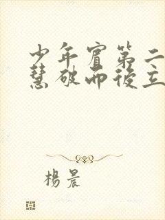少年宾第二部珏慧破而后立封面