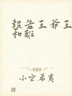 报告王爷王妃要和离