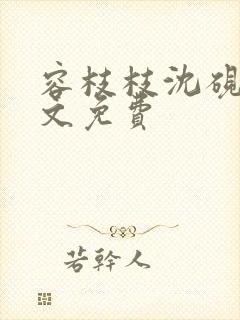容枝枝沈砚书全文免费封面