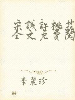 宋钱许桃花小说全文免费阅读封面