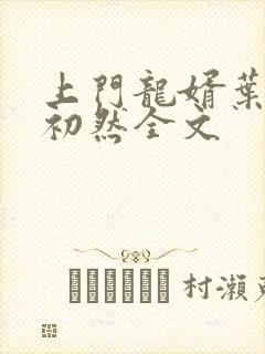 上门龙婿叶辰萧初然全文