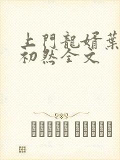 上门龙婿叶辰萧初然全文