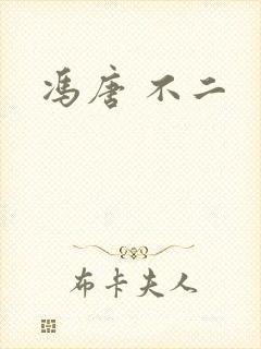 冯唐 不二封面