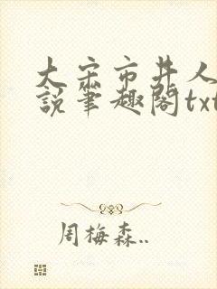 大宋市井人家小说笔趣阁txt