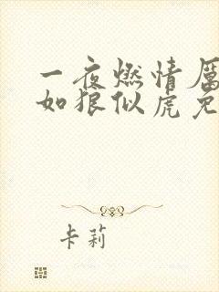 一夜燃情厉先生如狼似虎免费阅读
