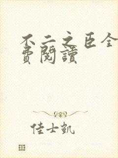 不二之臣全文免费阅读封面