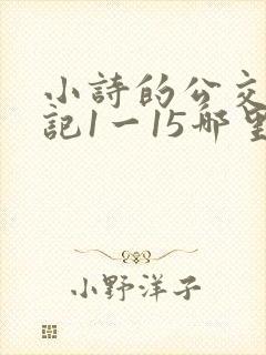 小诗的公交车日记1一15哪里能看