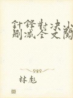 针锋对决小说未删减全文阅读封面