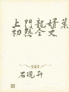 上门龙婿叶辰萧初然全文