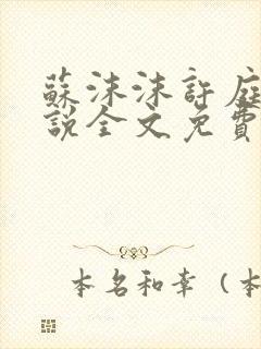 苏沫沫许庭川小说全文免费阅读