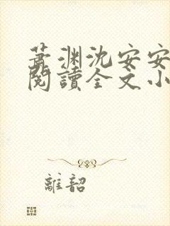 萧渊沈安安免费阅读全文小说
