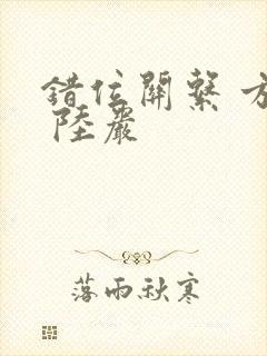 错位关系 方糖 陆岩封面