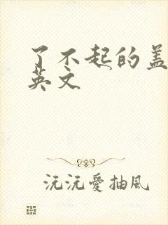 了不起的盖茨比英文封面
