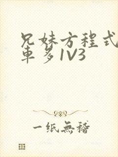 兄妹方程式多R车多1V3