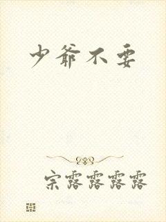 少爷不要