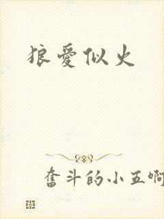 狼爱似火封面