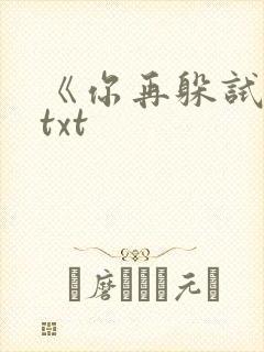 《你再躲试试》txt封面