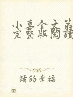 小喜全文第一部完整版阅读