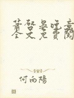 萧启晏晚意小说全文免费阅读封面