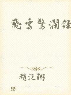 飞云惊澜录
