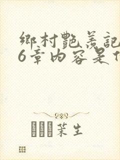 乡村艳羡记第16章内容是什么封面