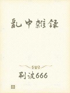 乱中杂录封面