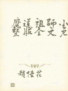 魔道祖师小说完整版全文免费阅读下载封面