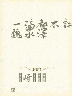 一滴都不许漏 魏承泽封面