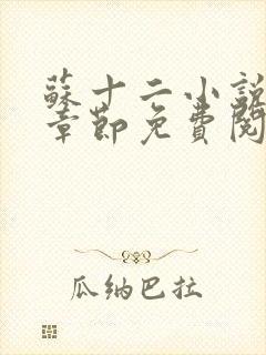 苏十二小说最新章节免费阅读全文