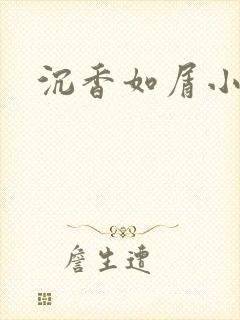 沉香如屑小说封面