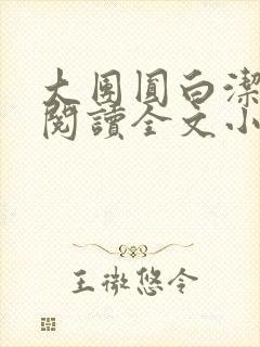 大团圆白洁免费阅读全文小说