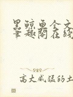 黑鲸鱼全文免费笔趣阁在线阅读封面
