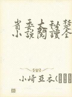 省委大秘楚东恒小说阅读全文