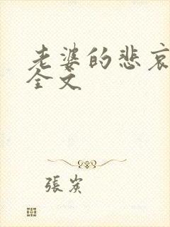 老婆的悲哀小说全文封面