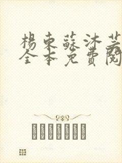 杨东苏沐芸小说全本免费阅读下载
