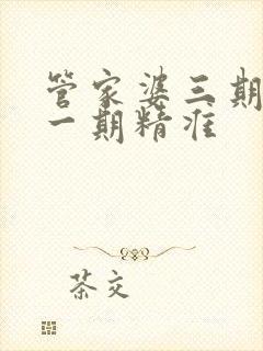 管家婆三期必开一期精准封面