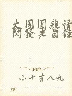 大团圆亲情会闪闪发光目录