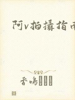 阿v拍摄指南封面