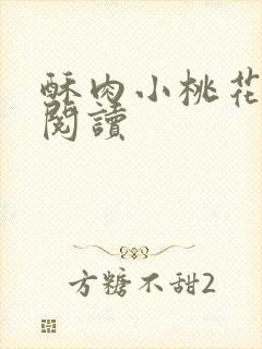 酥肉小桃花全文阅读